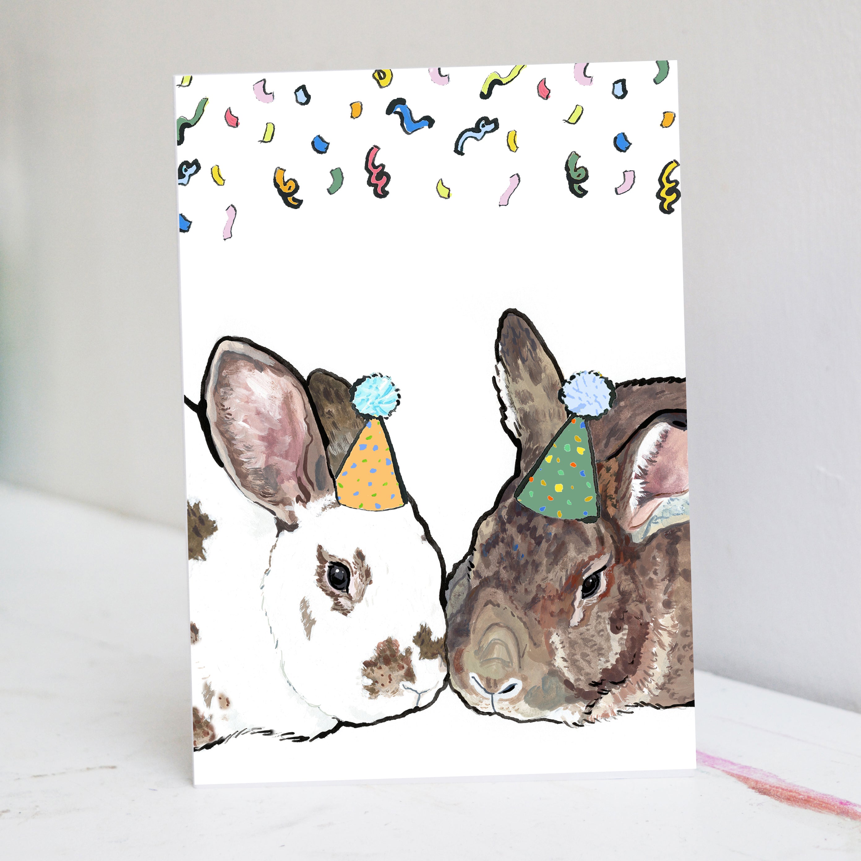 Party Bunny Rabbits Birthday Card