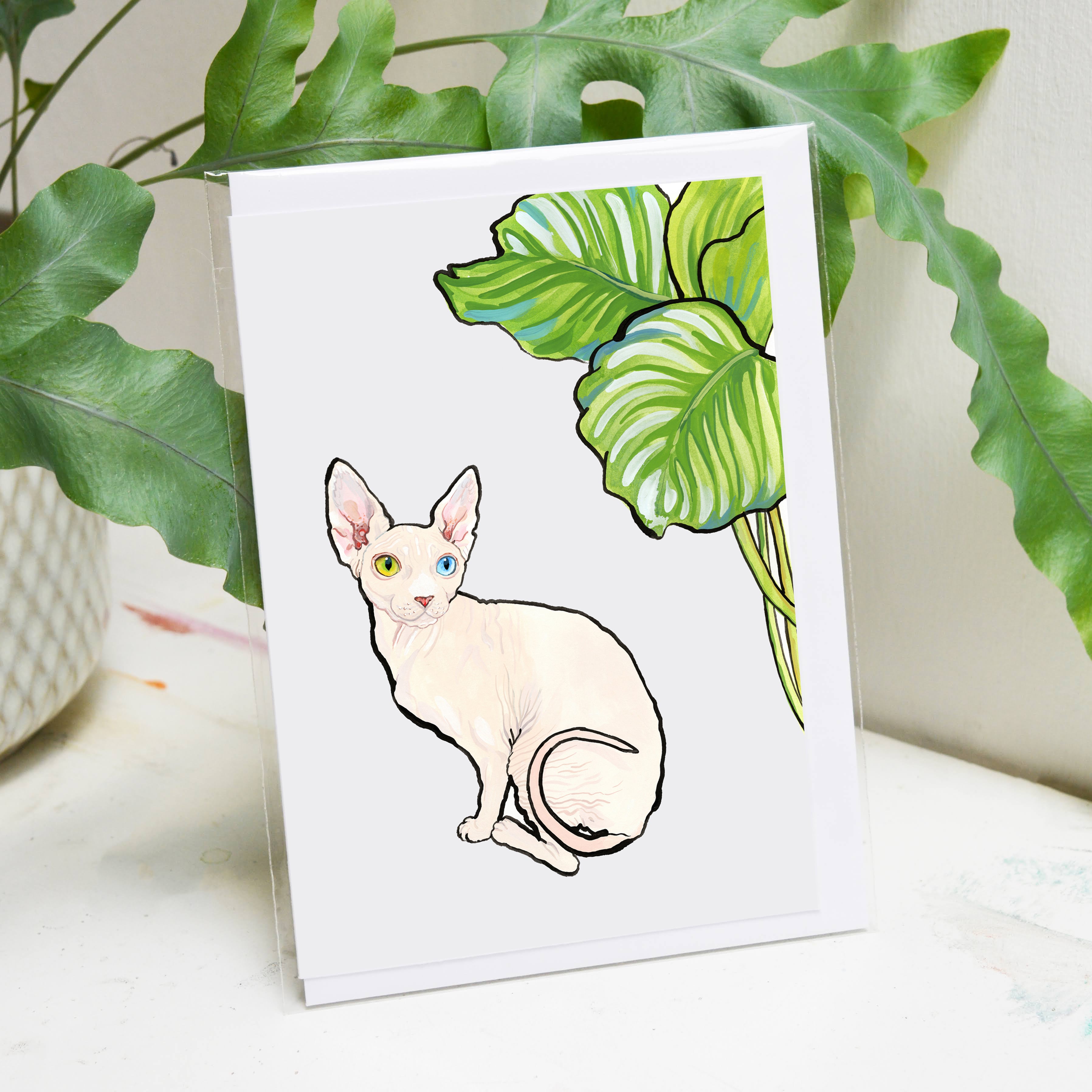Sphynx Cat Greetings Card