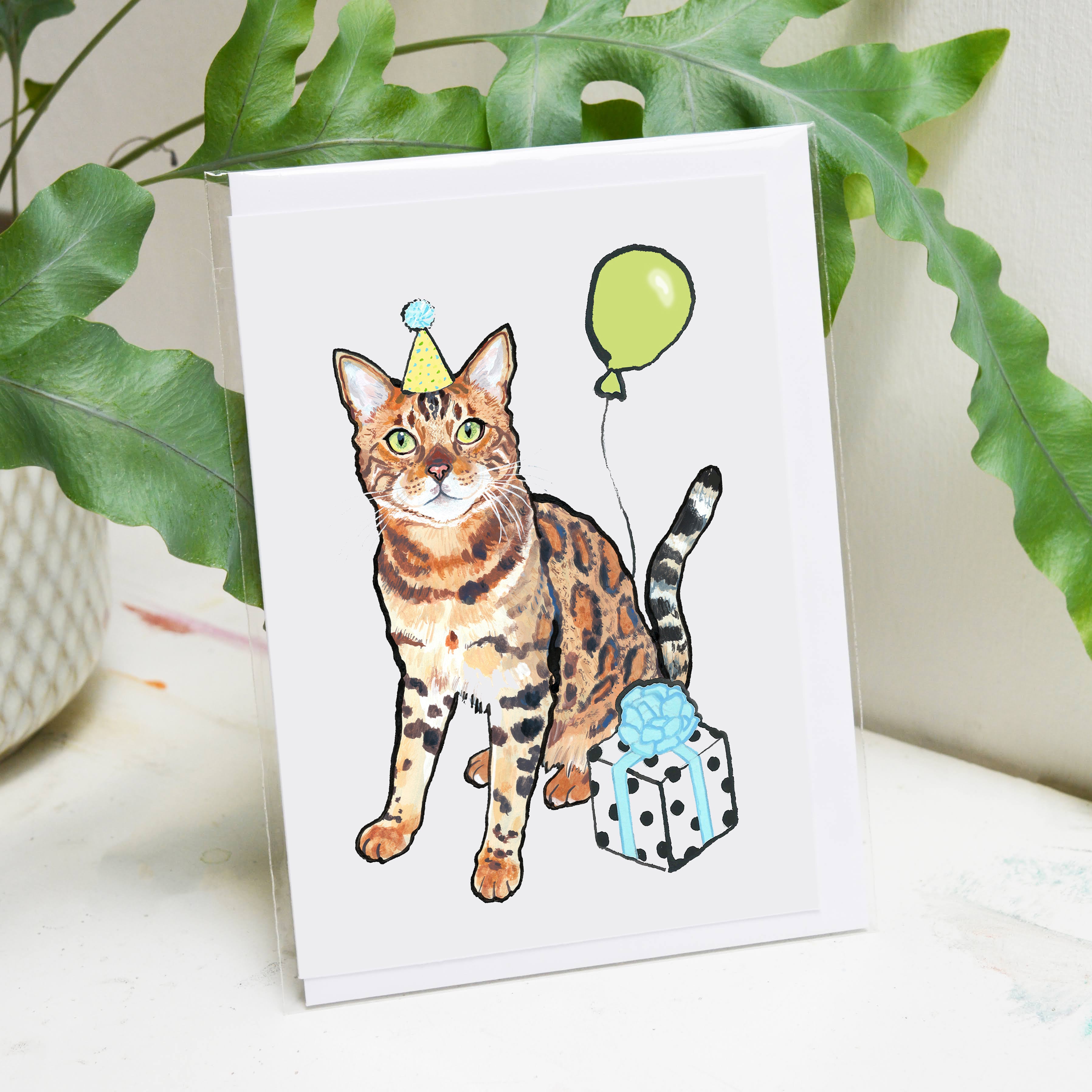 Bengal Cat Greetings Card