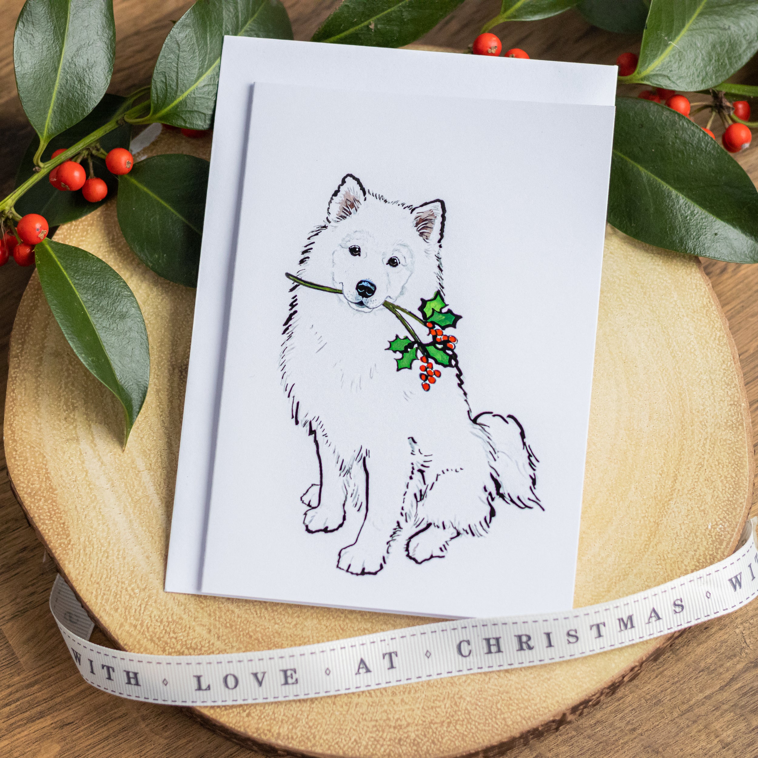 Samoyed Christmas Card