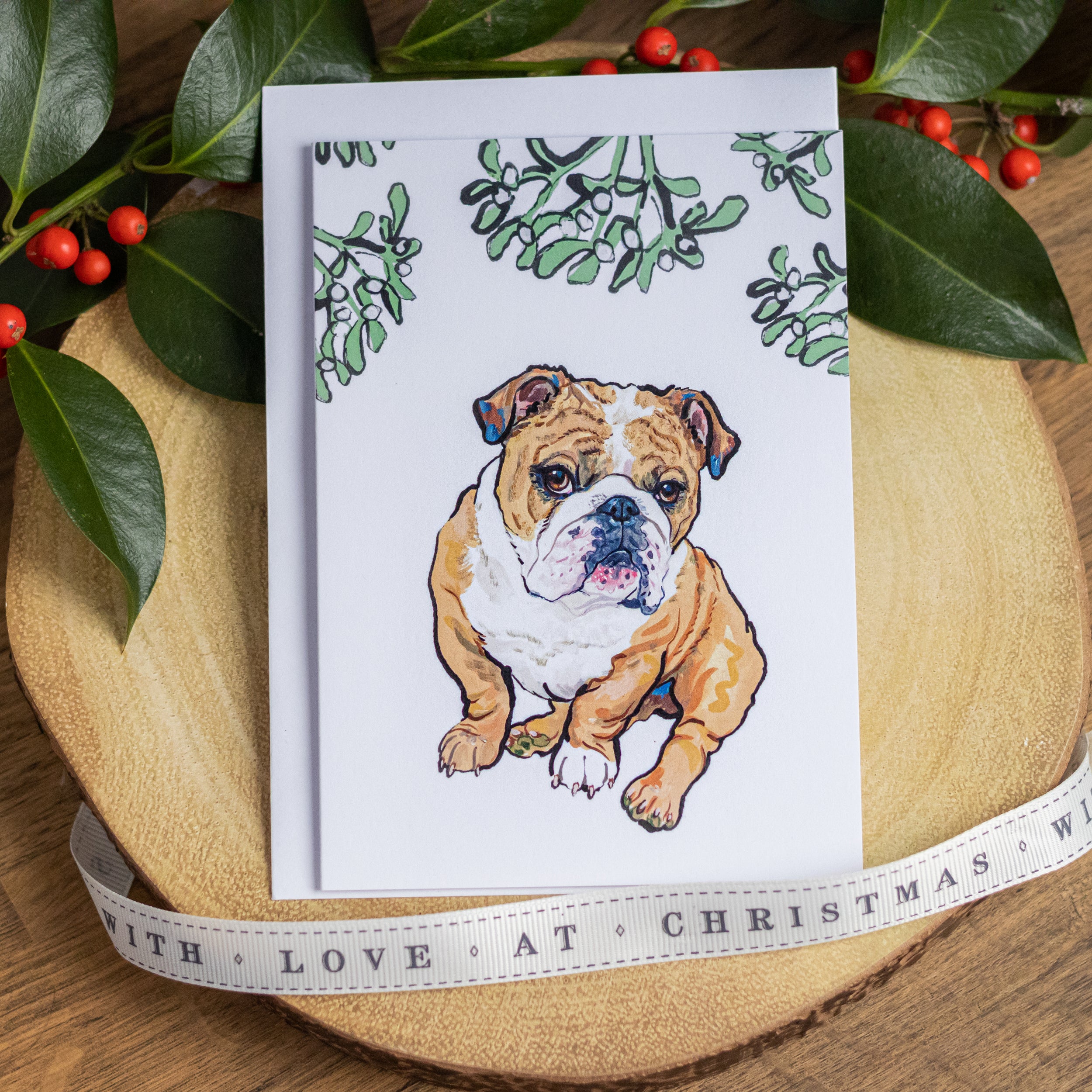 Old English Bulldog Christmas Card