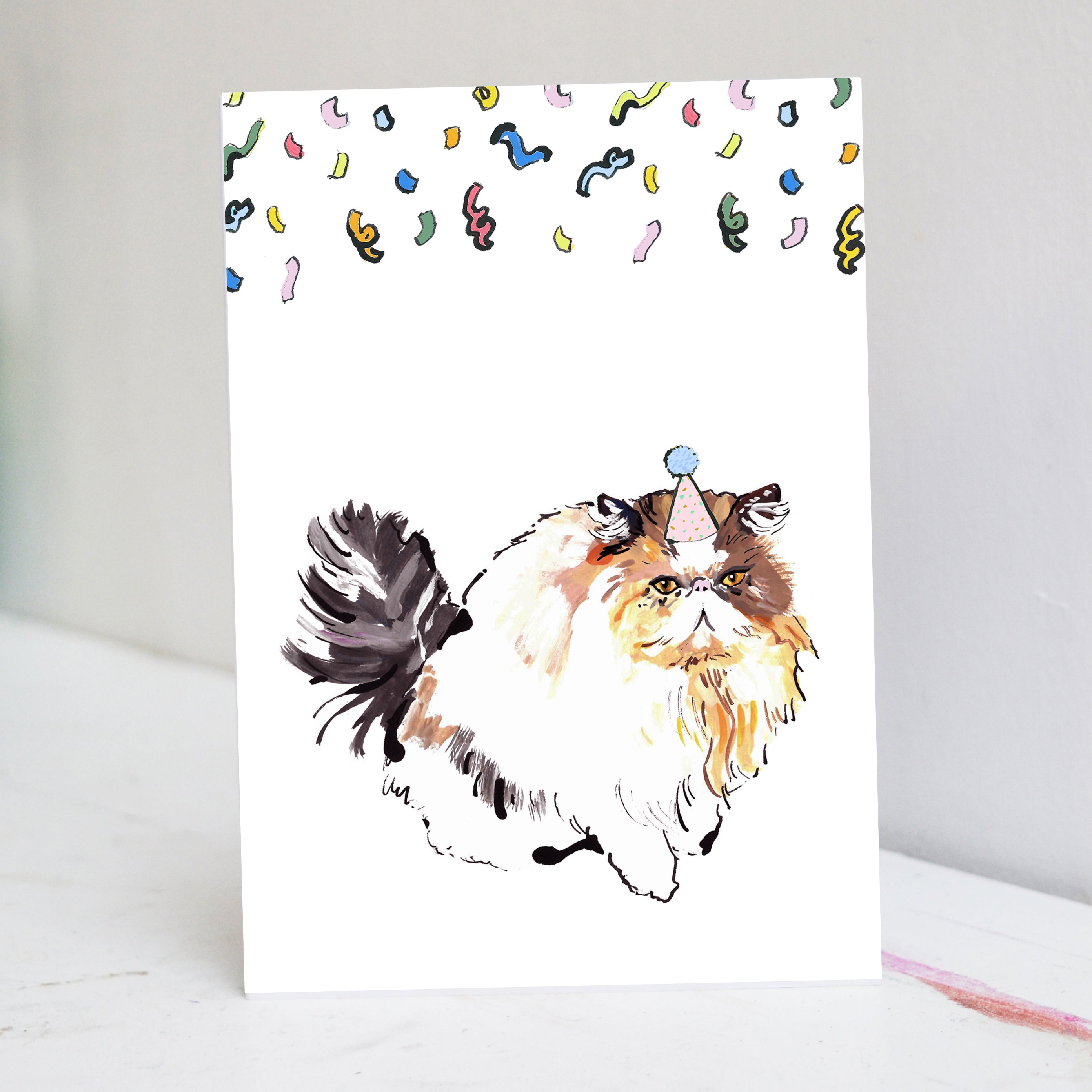 Lady The Persian Cat Birthday Card