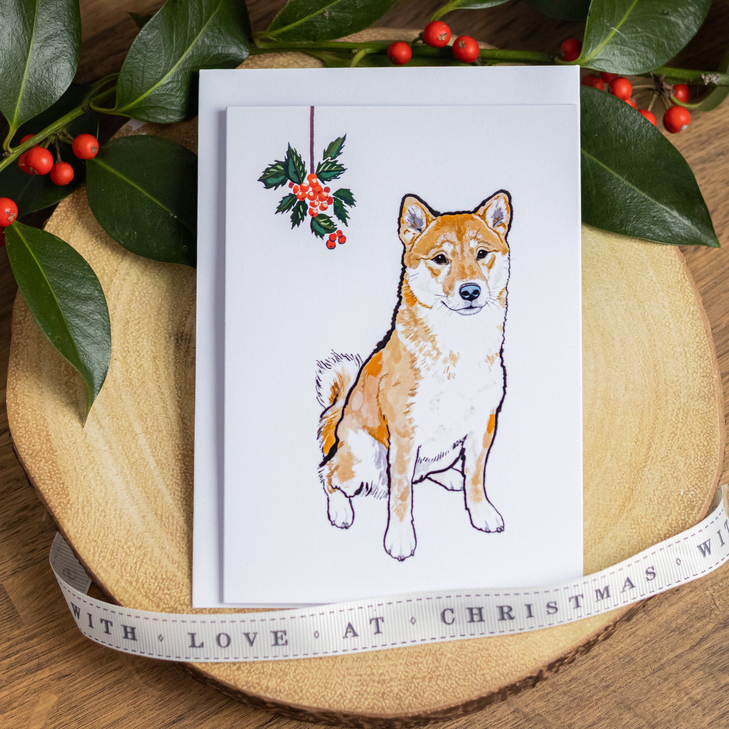 Festive Shiba Inu Christmas Card