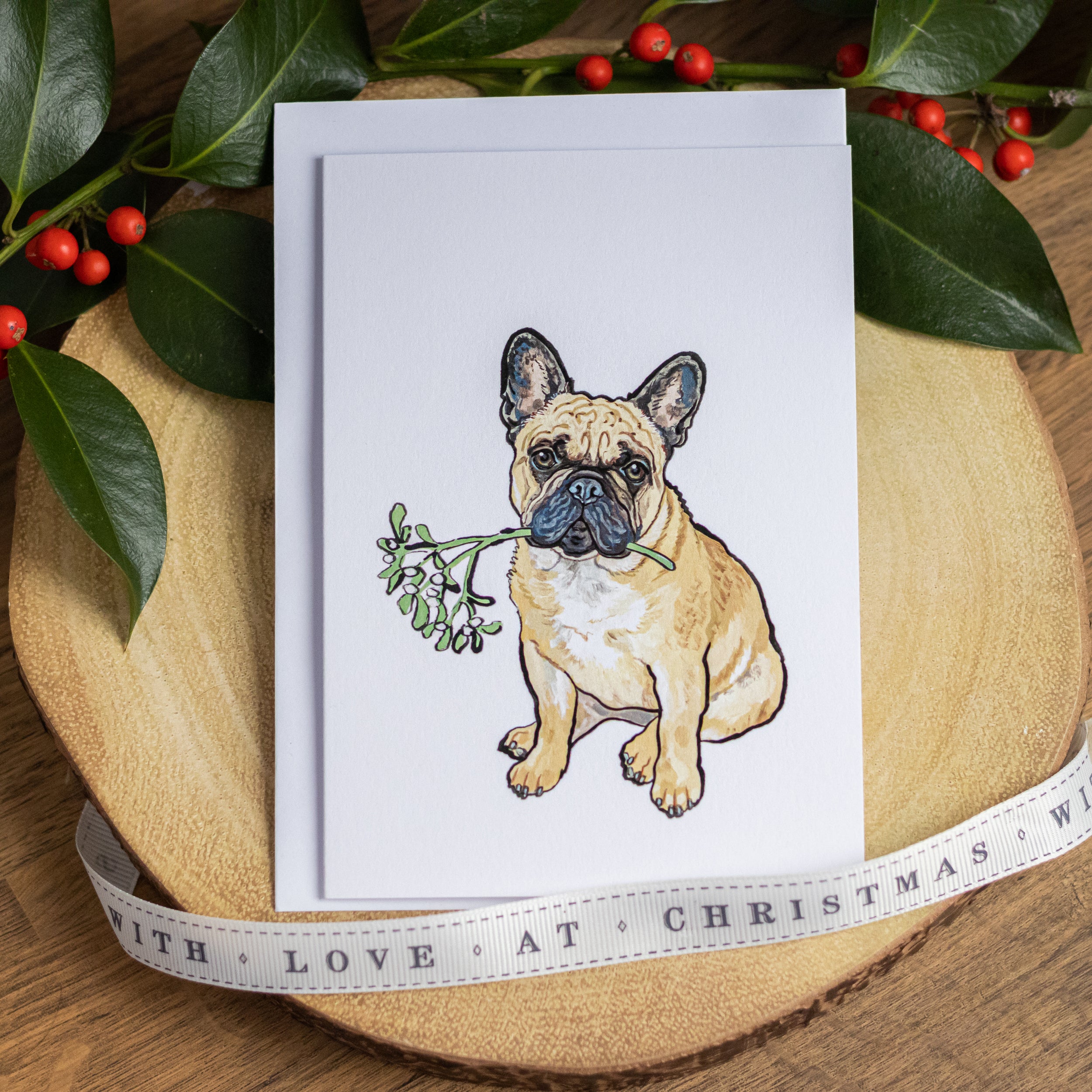 Fawn Frenchie Christmas Card